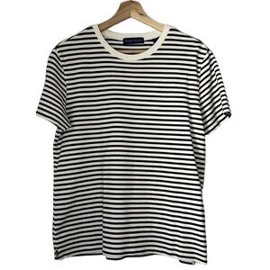 GUC Karen Scott black & off white striped tee